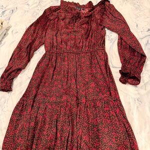 GAP Red and Black Long Sleeve Dress